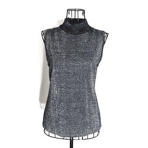 INVESTMENTS Metallic Sleeveless Mock Neck Sweater